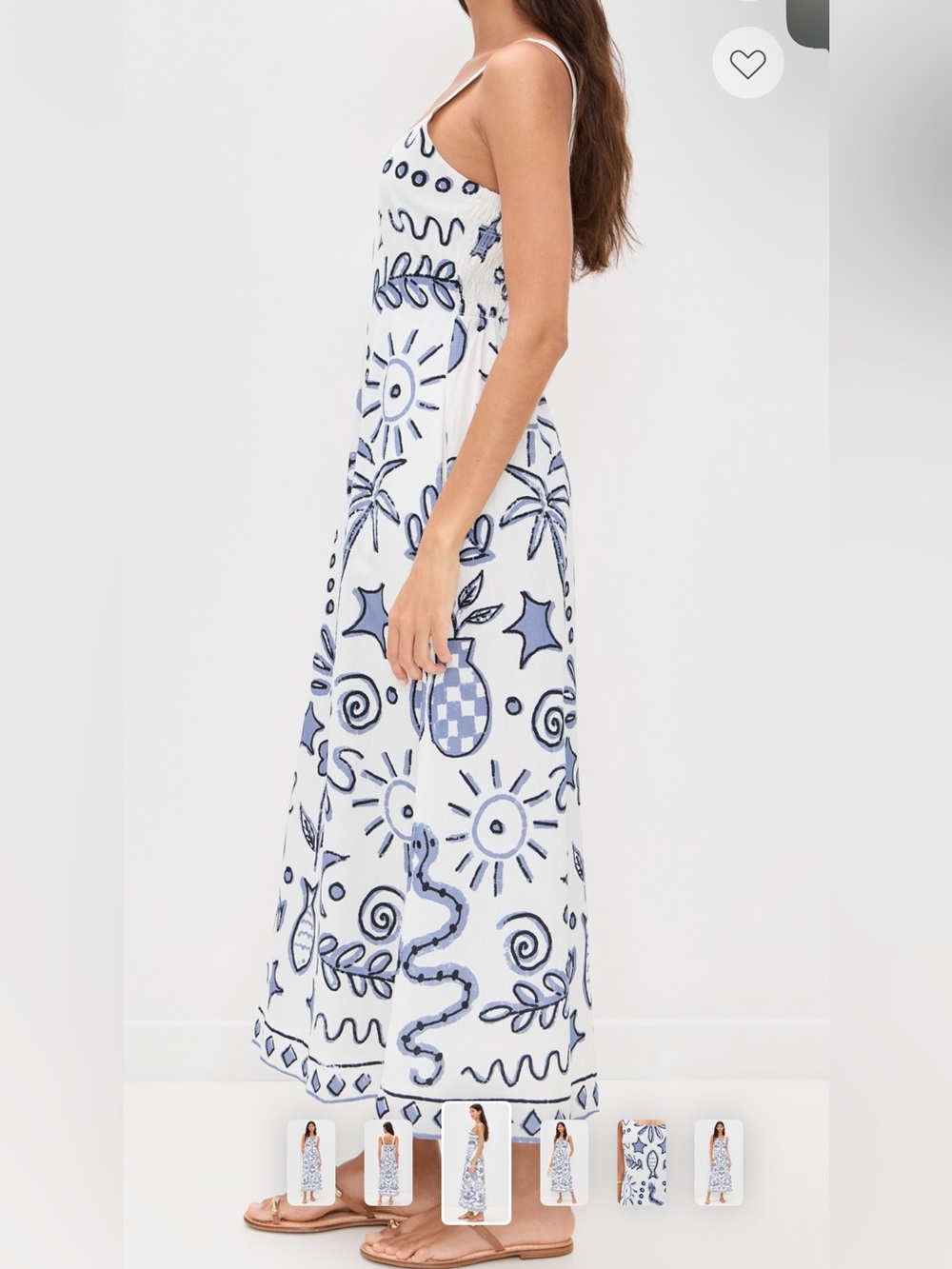 Cleobella Shelly Ankle Dress in the blue-and-white Verona print Small NWOT - Picture 3 of 12